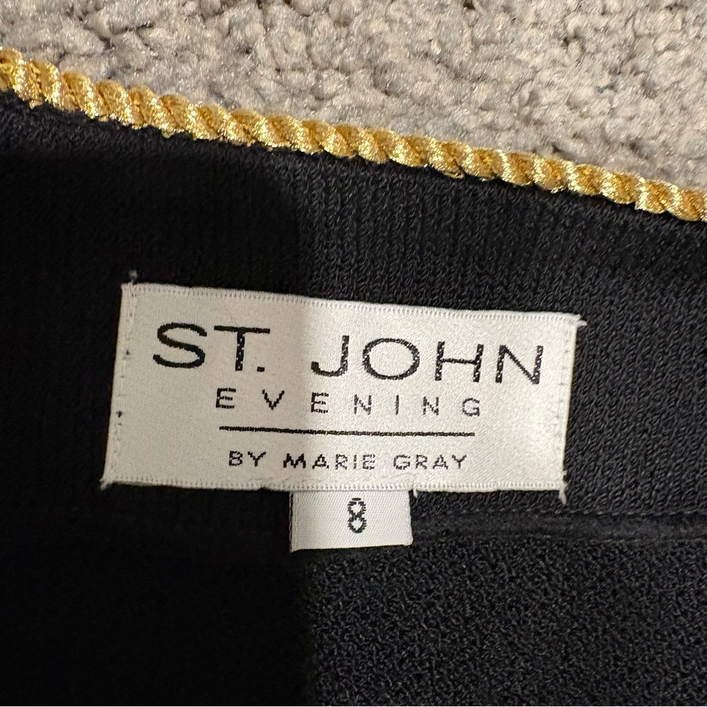 ST. JOHN Evening NEW Gold Studded Embellished Cardigan Sweater Jacket Size 8 - Picture 10 of 16